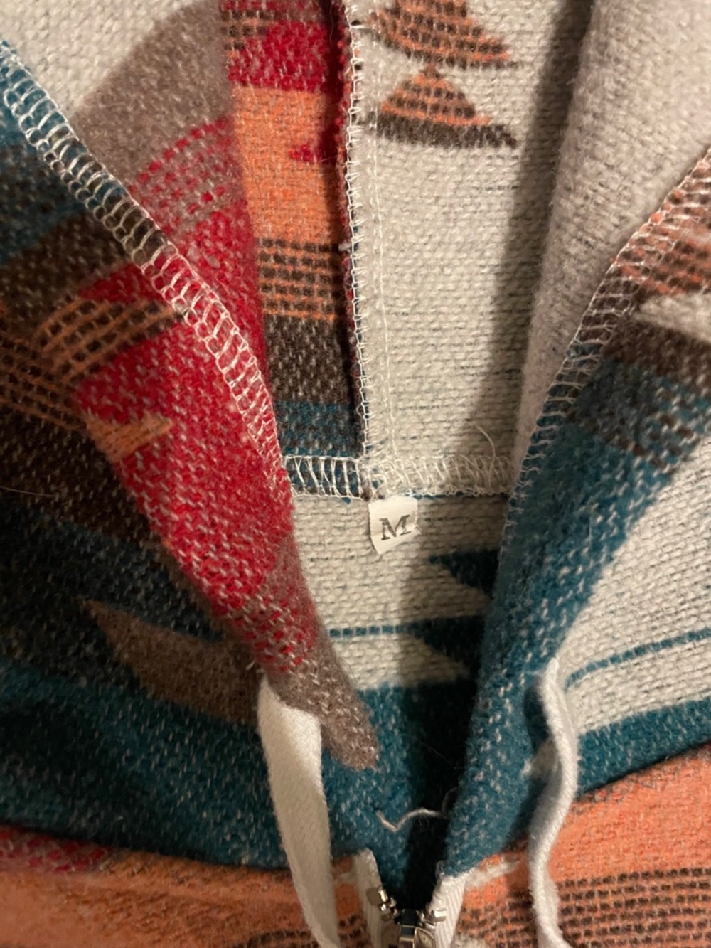 Women’s Aztec Pattern Hoodie Sweater - Multi-Color - Picture 3 of 4